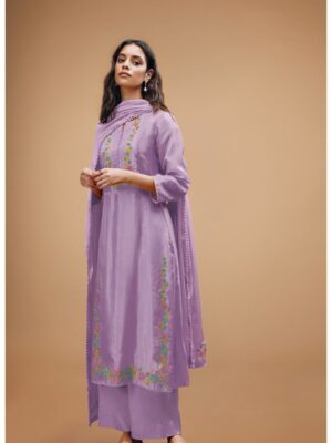 Ganga Kashvi pure silk suit purple