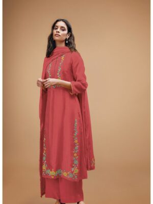 Ganga Kashvi pure silk suit red