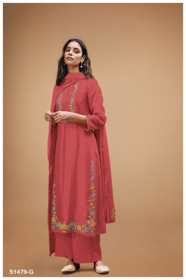 Ganga Kashvi pure silk suit red