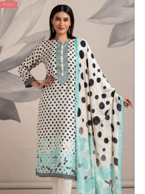 Naariti Aboli masline silk suits | White