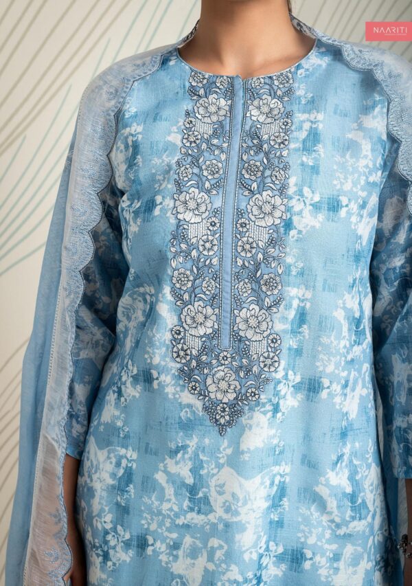 Naariti Ahana linen cotton suits blue