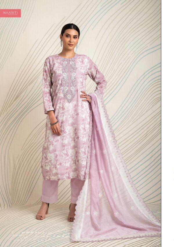 Naariti Ahana linen cotton suits pink