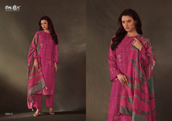 Omtex Ekaanshi: Luxurious Silk Suits with Banarasi Dupatta | Pink