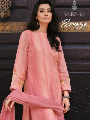 Shop: Latest Varsha Breeze Pure Linen Cotton Suits For Ladies | Peach