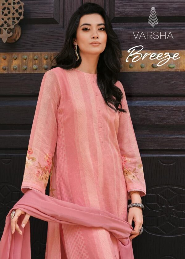 Shop: Latest Varsha Breeze Pure Linen Cotton Suits For Ladies | Peach