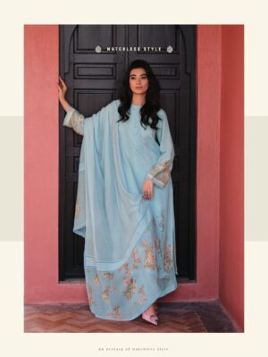 Varsha Breeze Pure Linen Cotton Suits For Ladies | Blue