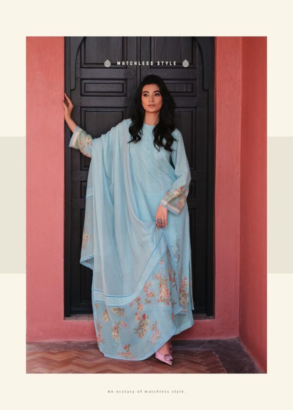 Varsha Breeze Pure Linen Cotton Suits For Ladies | Blue