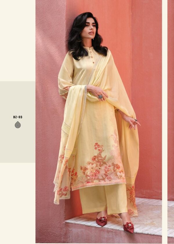 Varsha Breeze Pure Linen Cotton Suits For Ladies | Yellow