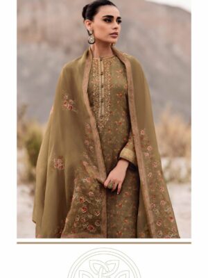 Varsha Myra: Designer Salwar Suits (Silk) Tawny Brown