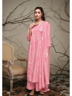 Ganga Clover Cotton Printed Suits Online-Pink