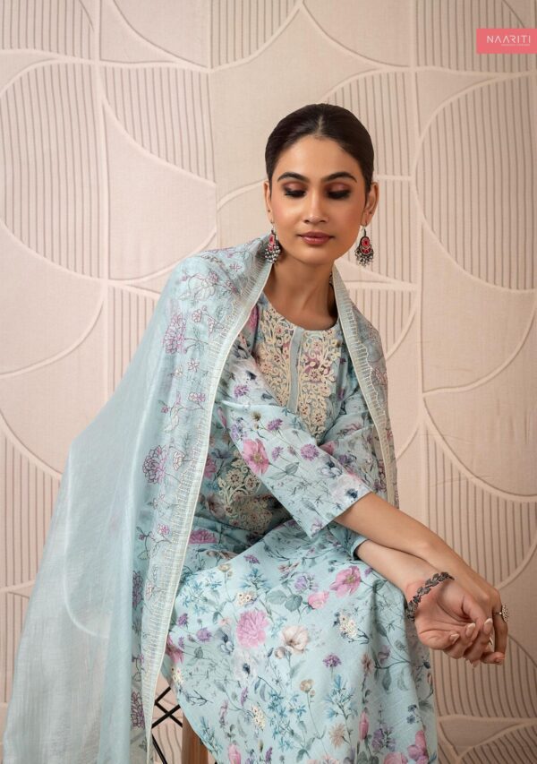 Naariti Libsa cotton suit material | Blue