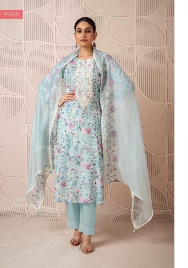 Naariti Libsa Cotton Suit Material Blue