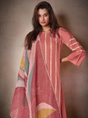 Omtex Samaira Cotton Designer Suits Pink