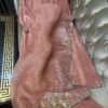 Punjabi silk suit with full handwork on shirt and Dupatta | Peach