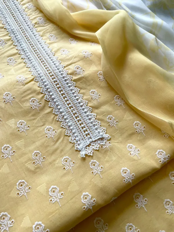Naariti Rivera (Yellow) Cotton Suits With Pure Dupatta