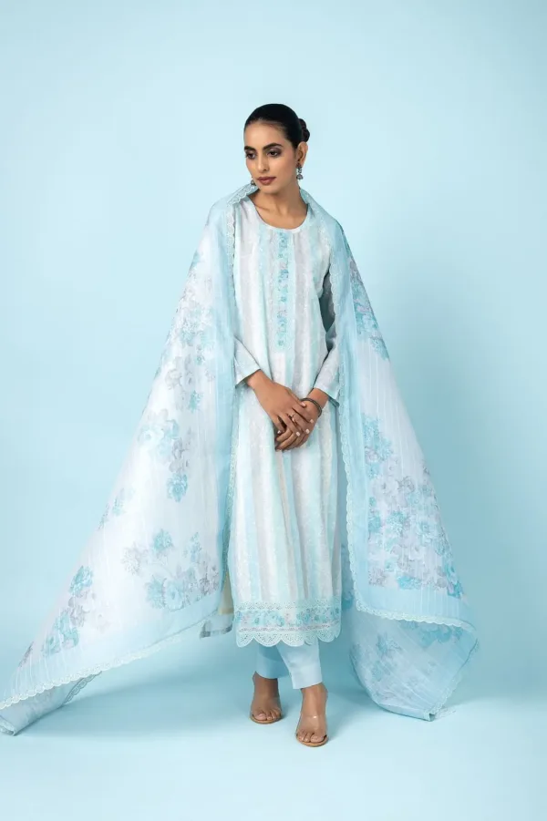 Naariti Tansy Muslin Silk Suit With Embroidery