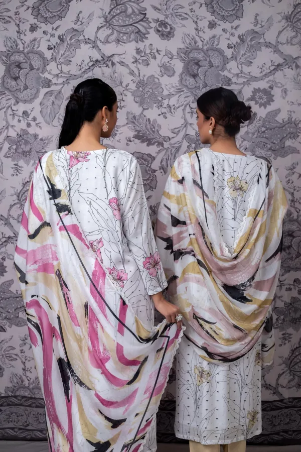 Exclusive Naariti Breezy Suits For Women White & Pink
