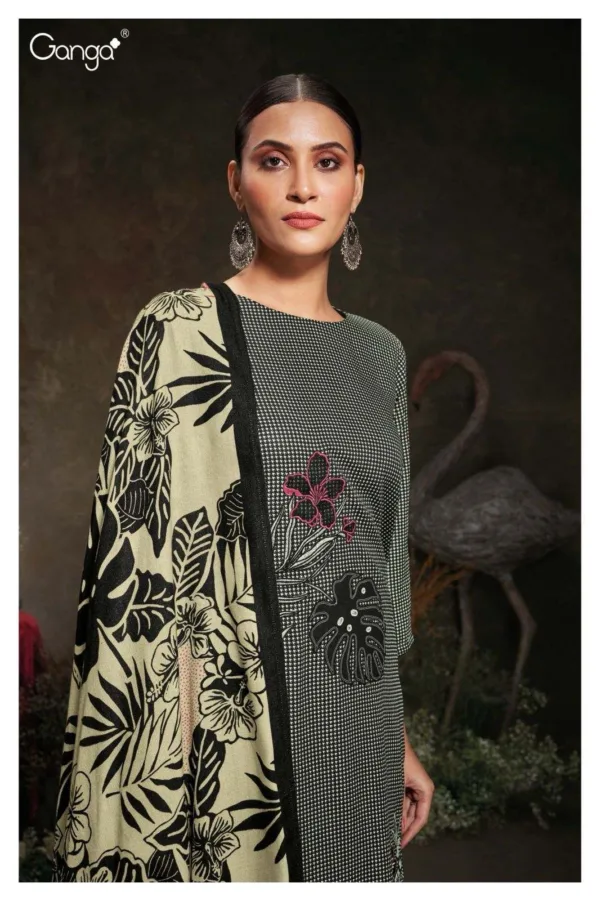 Ganga tinlee cotton suits for women | Black