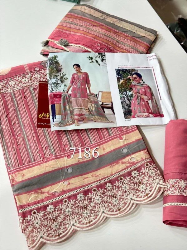Jay vijay  AANGAN designer cotton suits | pink
