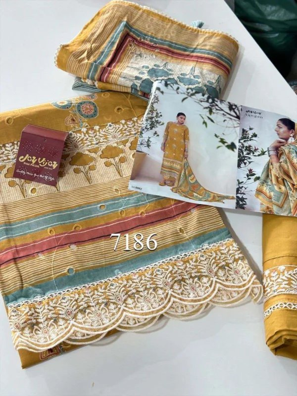 Jay vijay  AANGAN designer cotton suits | yellow