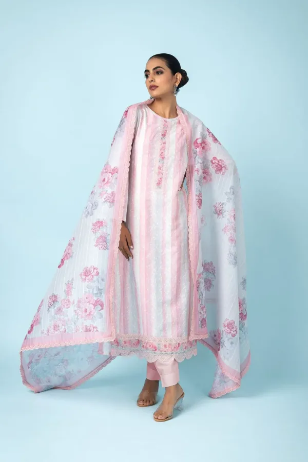 Naariti Tansy | Muslin Silk Suit With Embroidery