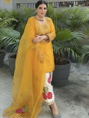 Punjabi salwar kurta | Yellow | Designer suit