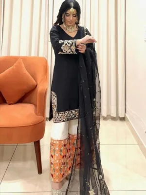 Punjabi Suit wedding wear Black and white