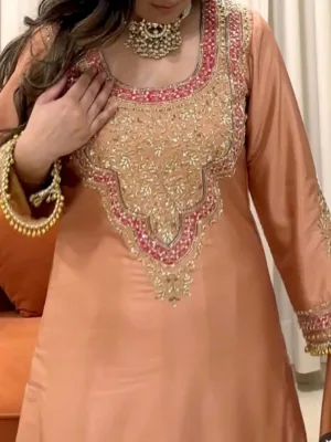 Punjabi wedding suits orange