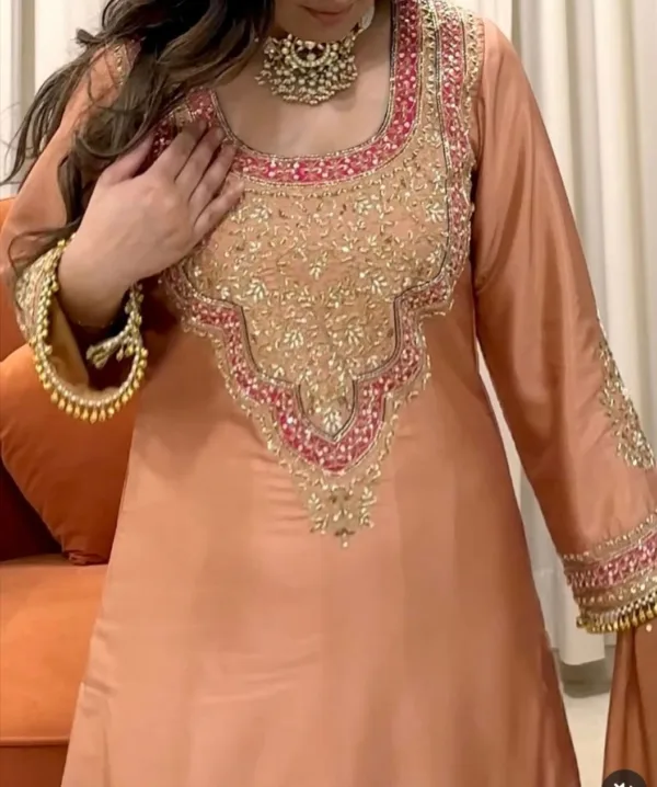 Punjabi wedding suits orange