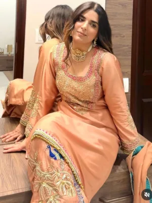 Punjabi wedding suits orange