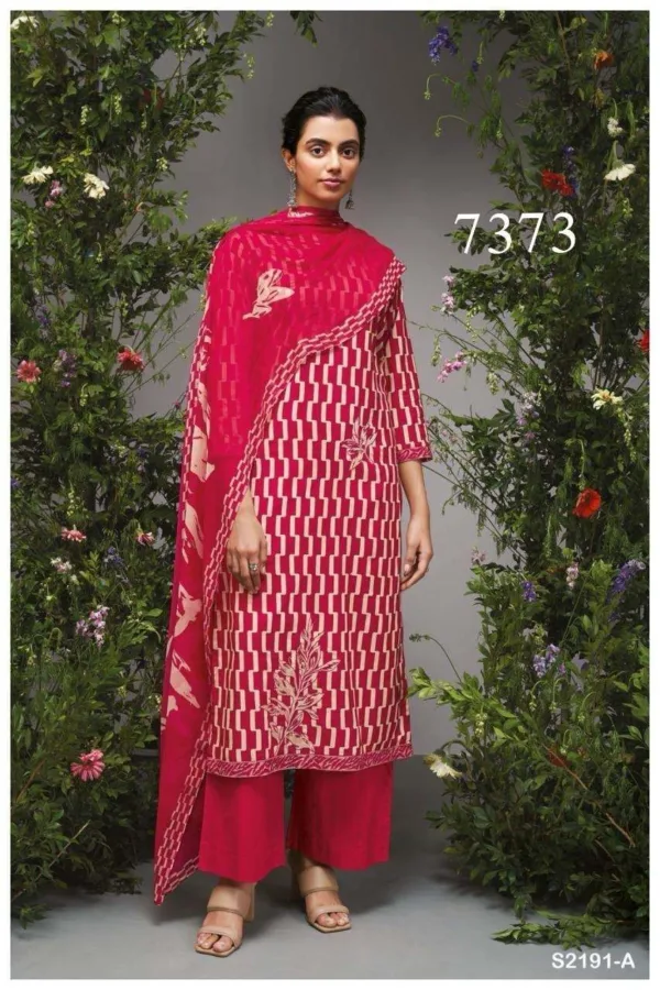 Ganga ESA Cotton suit with embroidery