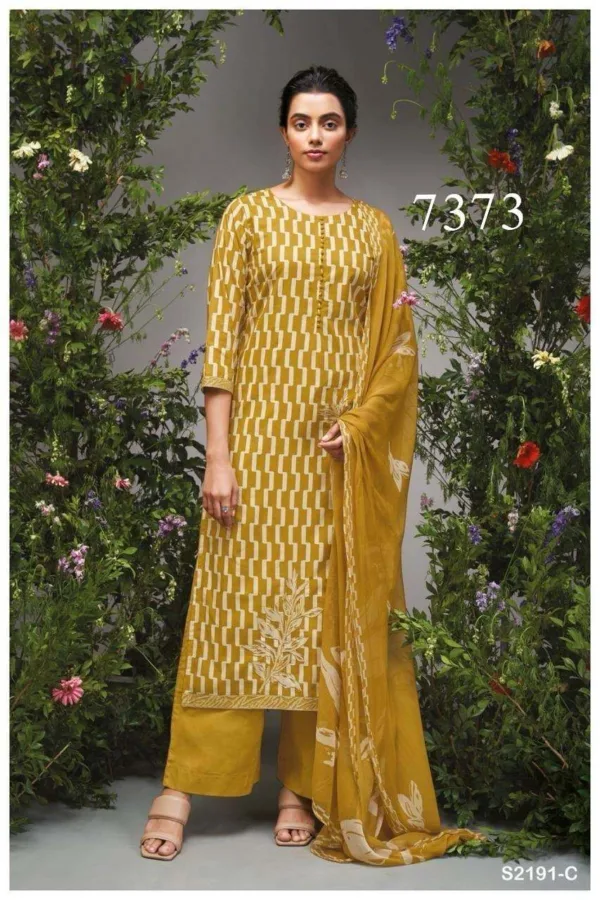 Ganga ESA Cotton suit with embroidery