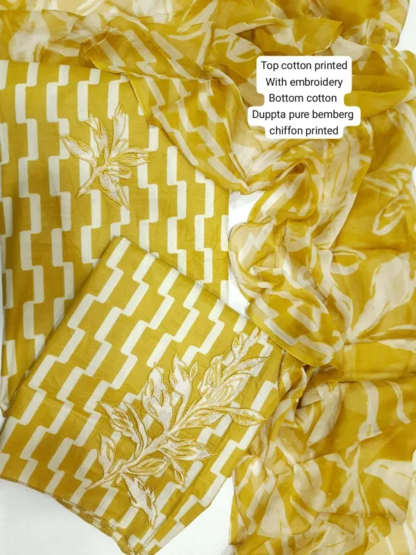 Cotton simple suit design | yellow