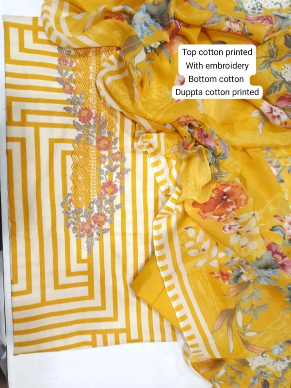 Cotton simple suit design | yellow