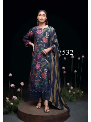 Ganga Aiko pure silk suits for women blue