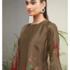 Ganga ainslee silk suit single piece | Green