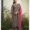 Ganga ainslee silk suit single piece | Grey