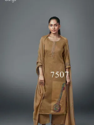 Ganga NEERA silk suit designs for ladies beige