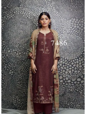 Ganga suits Netra Pure cotton salwar suit mehroon