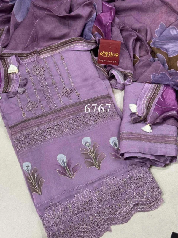 jay vijay heer organza salwar suit for women purple