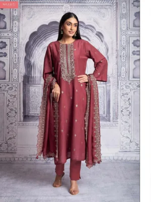 Naariti amiya linen cotton salwar suit for ladies red