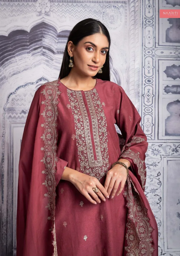 Naariti amiya linen cotton salwar suit for ladies red