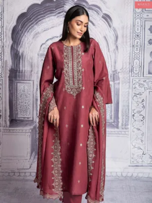 Naariti amiya linen cotton salwar suit for ladies red