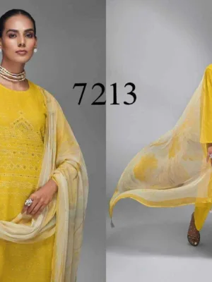 Omtex Suits Bani linen cotton suits for women yellow