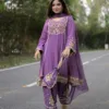 Punjabi Anarkali suit design purple