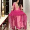 Tissue silk Punjabi suit for girls | Pink