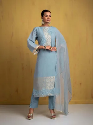 Naariti Swadar linen suit women Blue