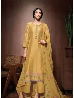 Ganga charvi silk salwar suit with organza duppata