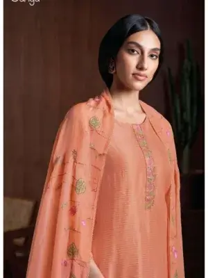 Ganga charvi silk salwar suit with organza duppata