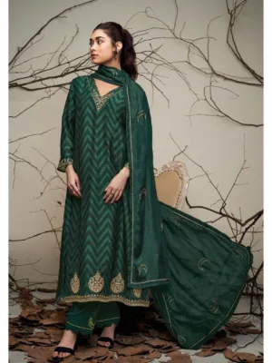 Ganga Clara pure silk suit neck design